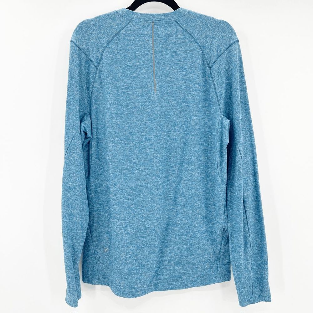 Lululemon Long Sleeve Top Men's Size M Marled Blue Crew Neck Athletic - Picture 2 of 4
